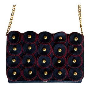 NWT Shiraleah of Chicago Mini Clutch Crossbody Bag Women's Blue Burgundy